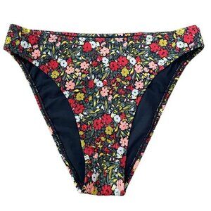 NEW XHILARATION High Rise Bikini Bottoms Floral Print - Size L